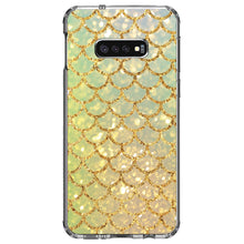 DistinctInk® Clear Shockproof Hybrid Case for Apple iPhone / Samsung Galaxy / Google Pixel - Gold Green Mermaid Scales