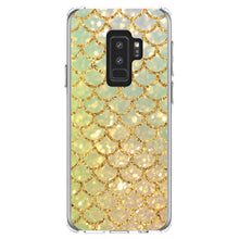 DistinctInk® Clear Shockproof Hybrid Case for Apple iPhone / Samsung Galaxy / Google Pixel - Gold Green Mermaid Scales