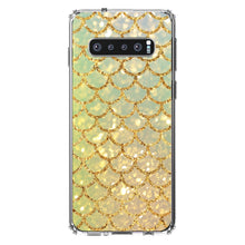 DistinctInk® Clear Shockproof Hybrid Case for Apple iPhone / Samsung Galaxy / Google Pixel - Gold Green Mermaid Scales