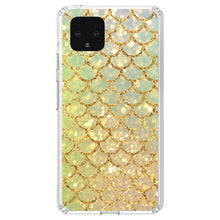 DistinctInk® Clear Shockproof Hybrid Case for Apple iPhone / Samsung Galaxy / Google Pixel - Gold Green Mermaid Scales