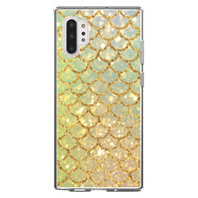 DistinctInk® Clear Shockproof Hybrid Case for Apple iPhone / Samsung Galaxy / Google Pixel - Gold Green Mermaid Scales