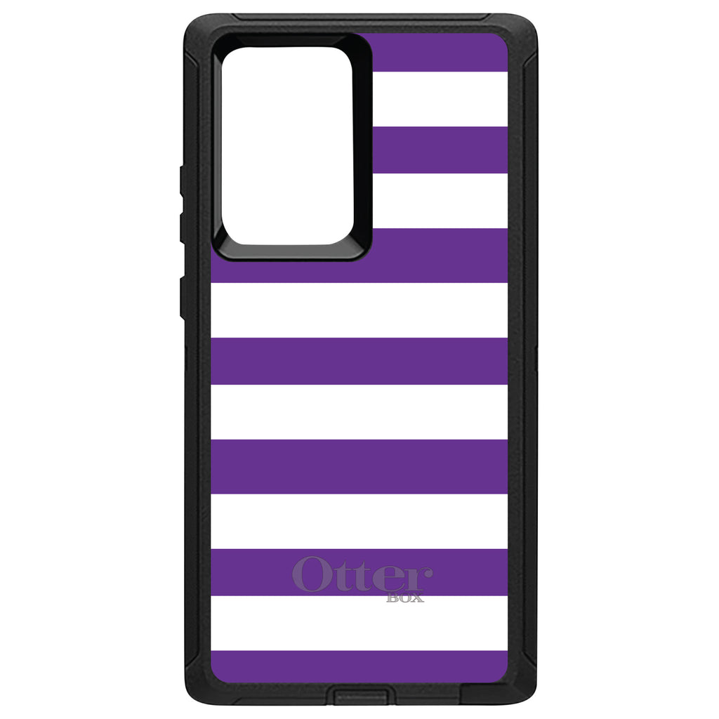 Purple & White Bold Stripes OtterBox Defender Case for iPhone & Galaxy, view 10