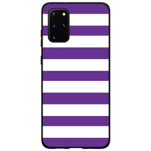 DistinctInk® Hard Plastic Snap-On Case for Apple iPhone or Samsung Galaxy - Purple & White Bold Stripes