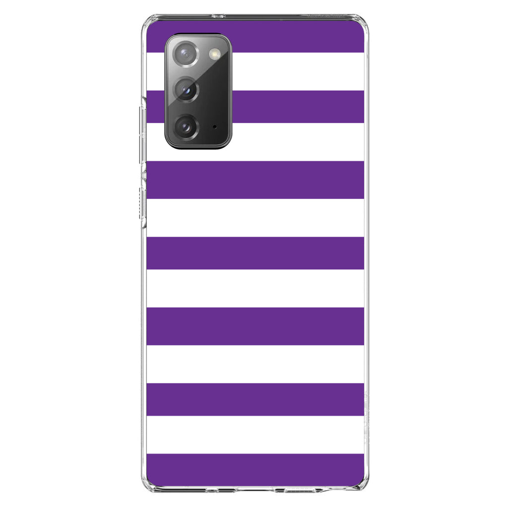 Purple & White Bold Horizontal Stripes Clear Shockproof iPhone Case, view 8