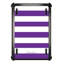 DistinctInk™ OtterBox Defender Series Case for Apple iPad / iPad Pro / iPad Air / iPad Mini - Purple & White Bold Stripes