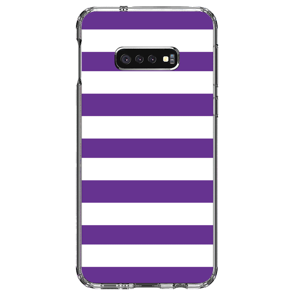 Purple & White Bold Horizontal Stripes Clear Shockproof iPhone Case, view 18