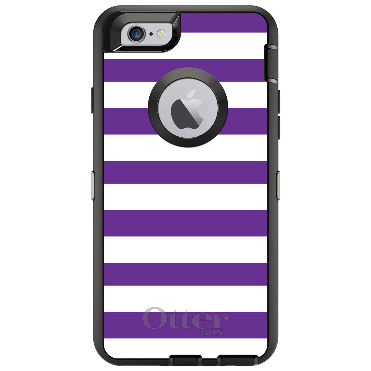 Purple & White Bold Stripes OtterBox Defender Case for iPhone & Galaxy, view 4