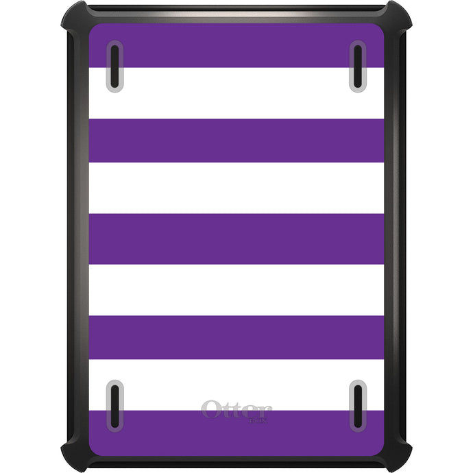 DistinctInk™ OtterBox Defender Series Case for Apple iPad / iPad Pro / iPad Air / iPad Mini - Purple & White Bold Stripes