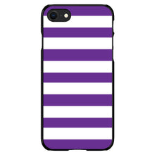 DistinctInk® Hard Plastic Snap-On Case for Apple iPhone or Samsung Galaxy - Purple & White Bold Stripes