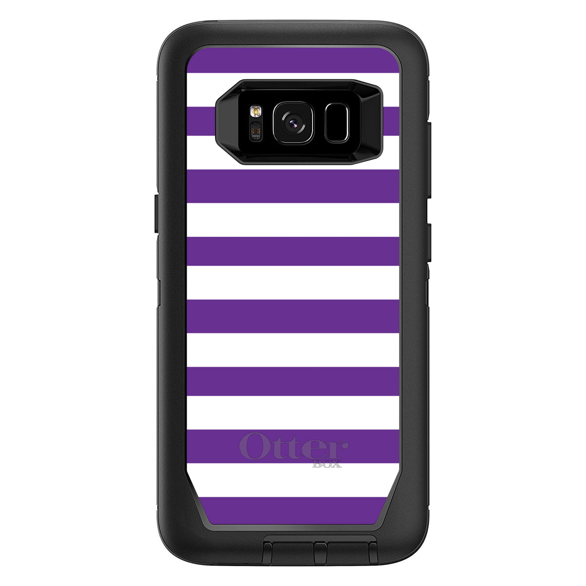 Purple & White Bold Stripes OtterBox Defender Case for iPhone & Galaxy, view 9