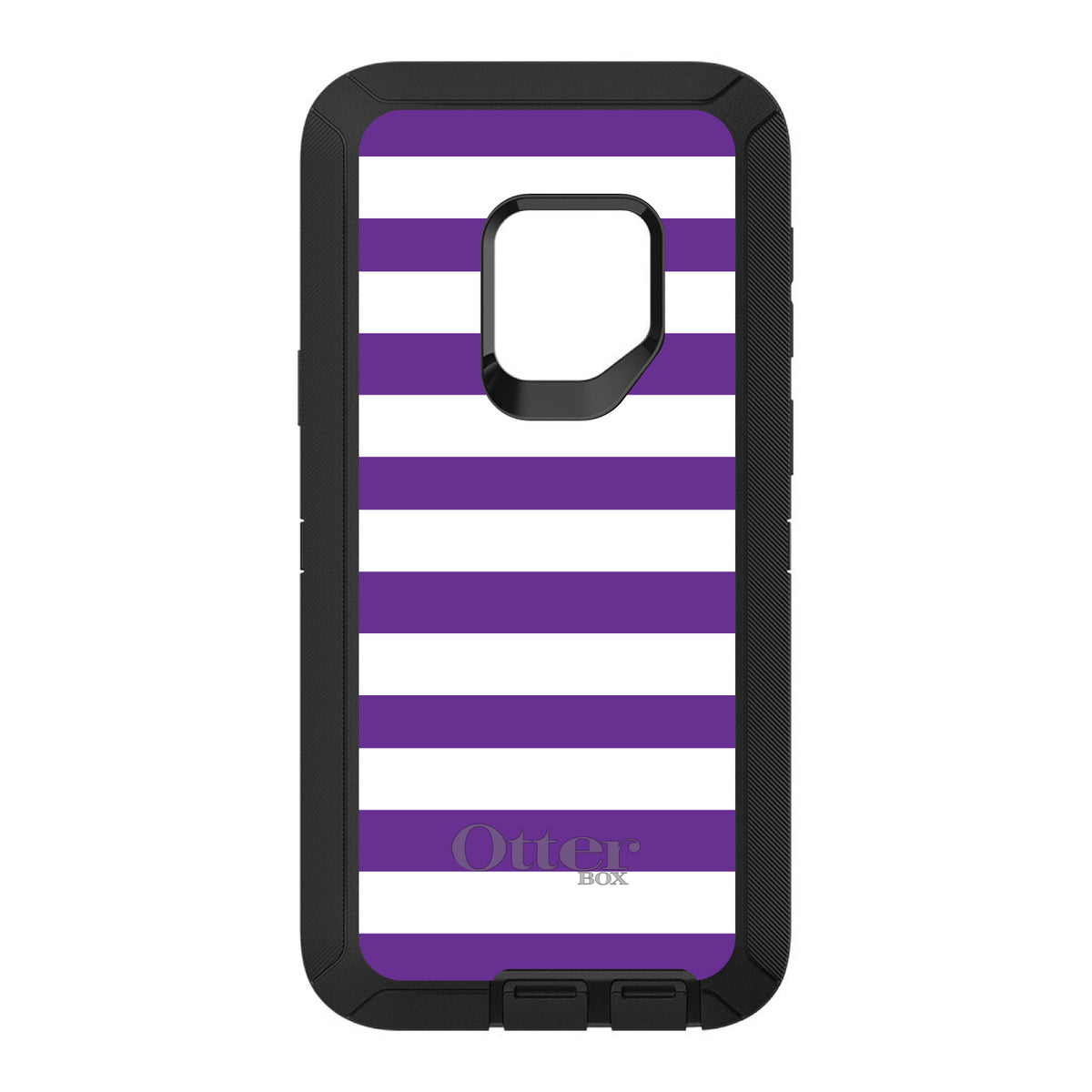 Purple & White Bold Stripes OtterBox Defender Case for iPhone & Galaxy, view 8
