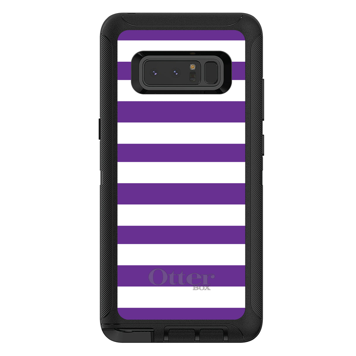 Purple & White Bold Stripes OtterBox Defender Case for iPhone & Galaxy, view 14