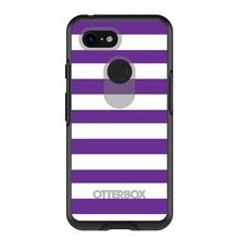 DistinctInk™ OtterBox Symmetry Series Case for Apple iPhone / Samsung Galaxy / Google Pixel - Purple & White Bold Stripes