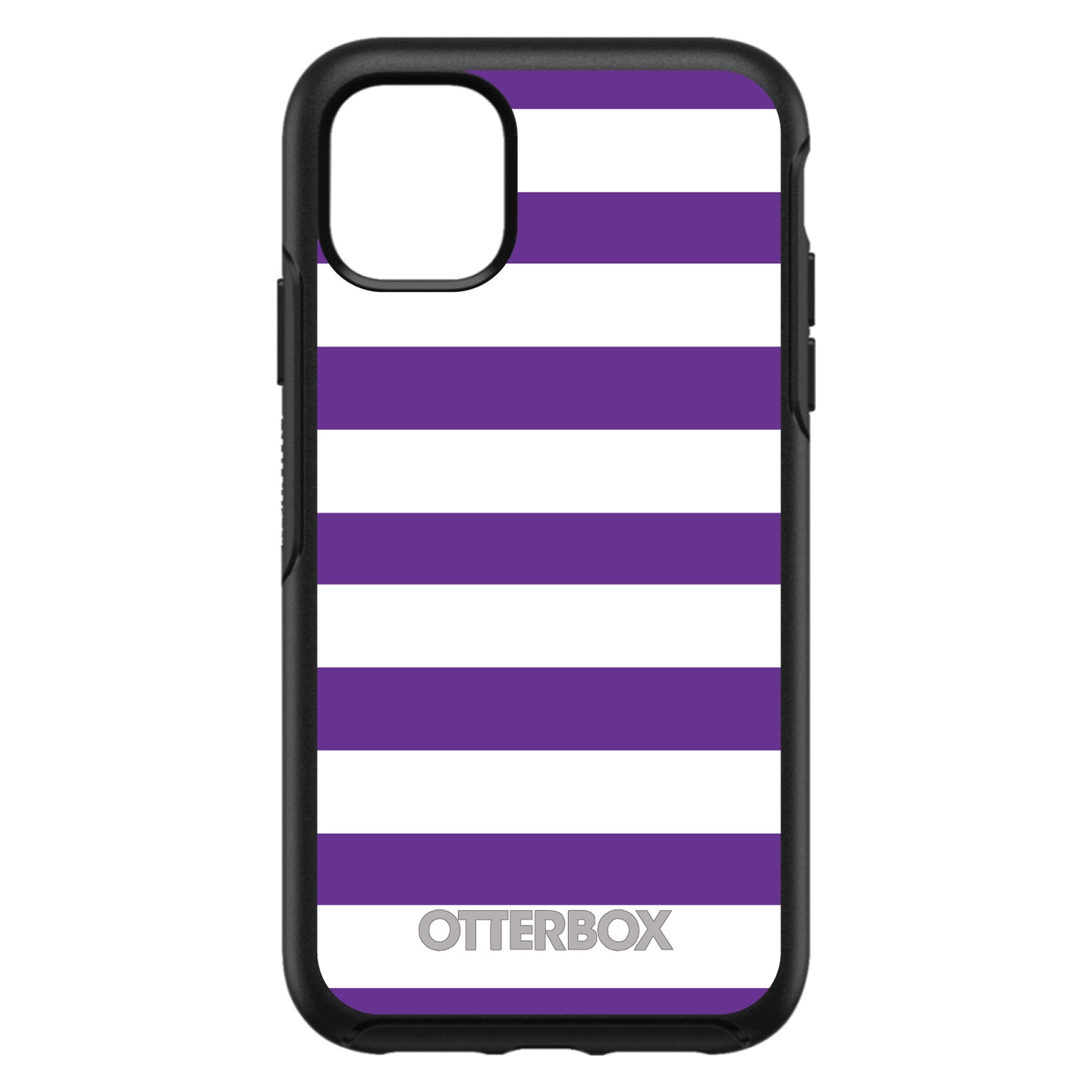 DistinctInk™ OtterBox Symmetry Series Case for Apple iPhone / Samsung Galaxy / Google Pixel - Purple & White Bold Stripes
