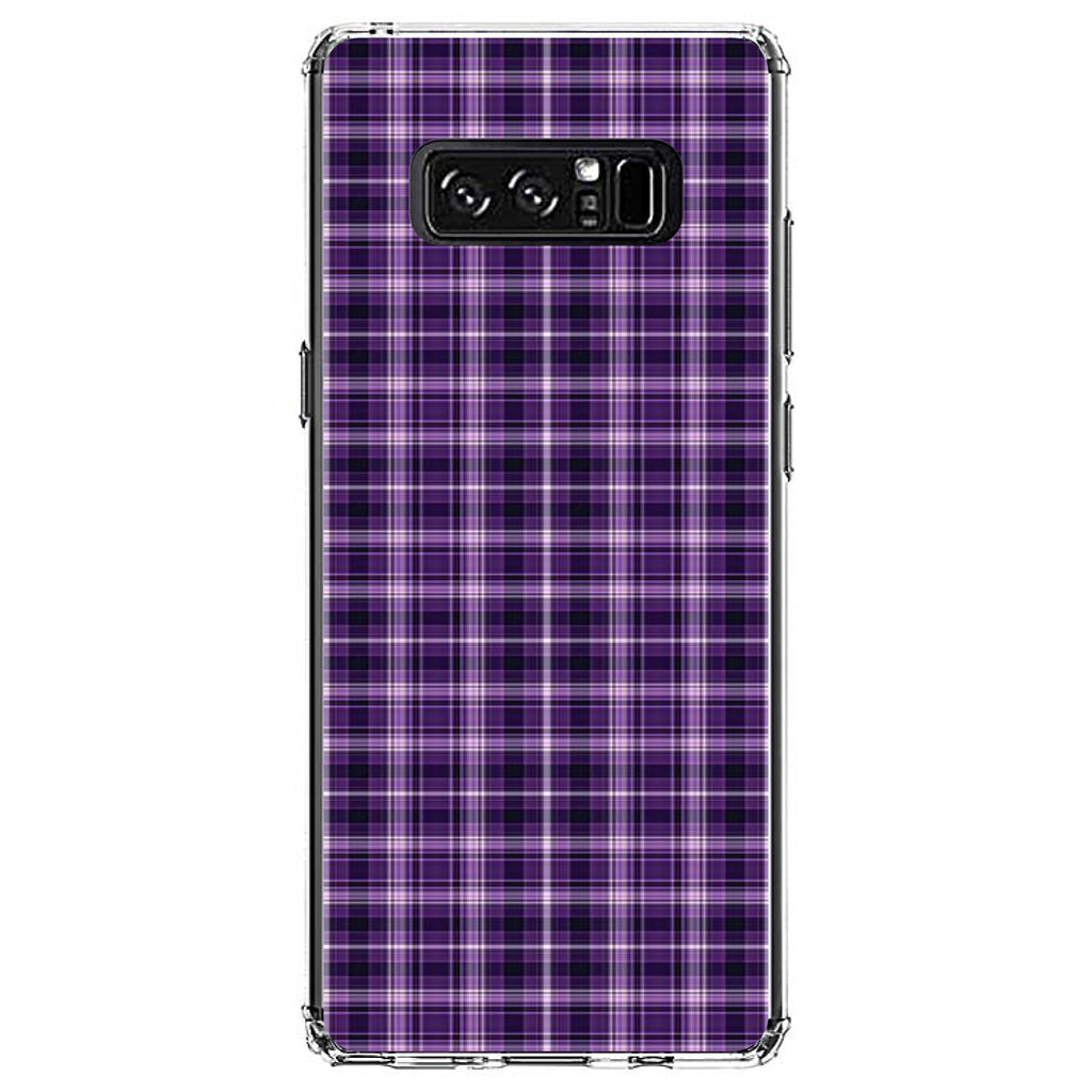 Purple Black Plaid Clear Shockproof iPhone Case, view 12
