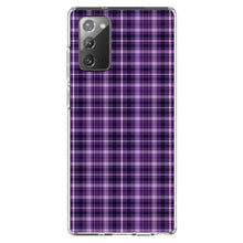 DistinctInk® Clear Shockproof Hybrid Case for Apple iPhone / Samsung Galaxy / Google Pixel - Purple Black Plaid