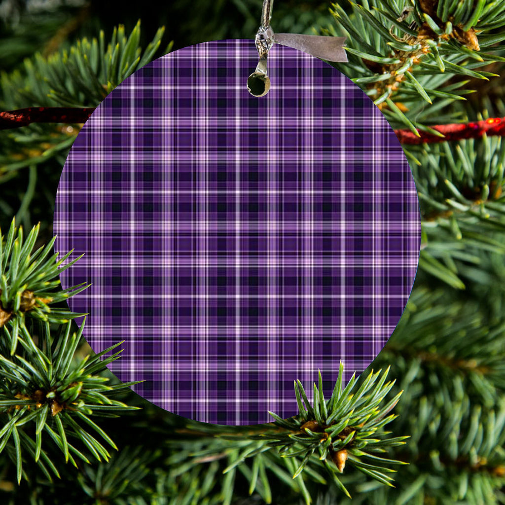 Purple Black Plaid Ceramic Ornament, view 2