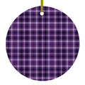 Purple Black Plaid Ceramic Ornament