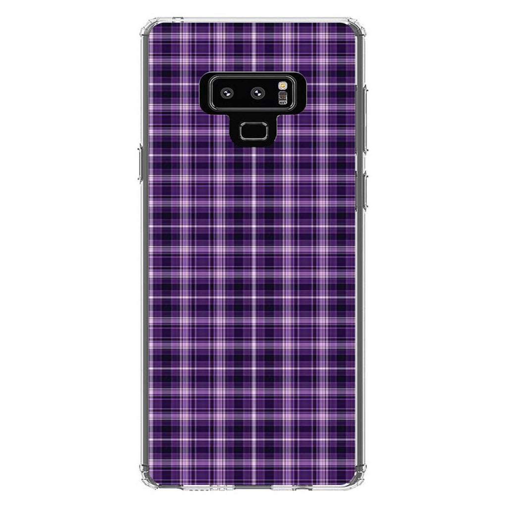 Purple Black Plaid Clear Shockproof iPhone Case, view 11