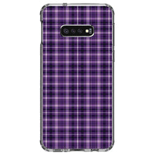 DistinctInk® Clear Shockproof Hybrid Case for Apple iPhone / Samsung Galaxy / Google Pixel - Purple Black Plaid