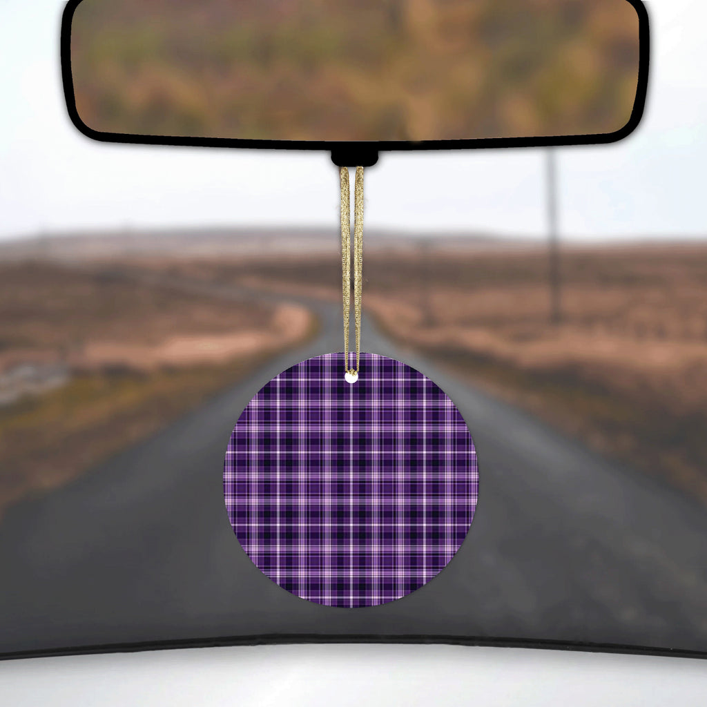 Purple Black Plaid Ceramic Ornament, view 3