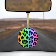 Rainbow Leopard Cheetah Fur Print Ceramic Ornament