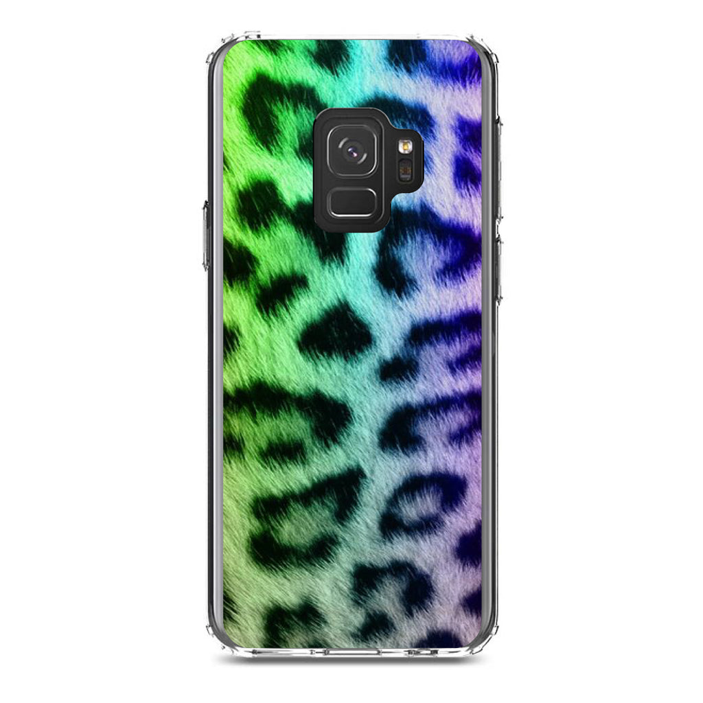 Rainbow Leopard Cheetah Fur Print Clear Shockproof iPhone Case, view 19