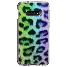 DistinctInk® Clear Shockproof Hybrid Case for Apple iPhone / Samsung Galaxy / Google Pixel - Rainbow Leopard Cheetah Fur Print