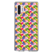 DistinctInk® Clear Shockproof Hybrid Case for Apple iPhone / Samsung Galaxy / Google Pixel - Summer Vibes Floral Pattern Blue Orange Pink