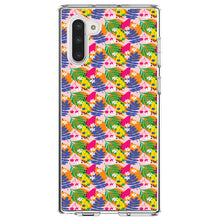DistinctInk® Clear Shockproof Hybrid Case for Apple iPhone / Samsung Galaxy / Google Pixel - Summer Vibes Floral Pattern Blue Orange Pink