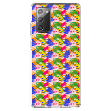DistinctInk® Clear Shockproof Hybrid Case for Apple iPhone / Samsung Galaxy / Google Pixel - Summer Vibes Floral Pattern Blue Orange Pink