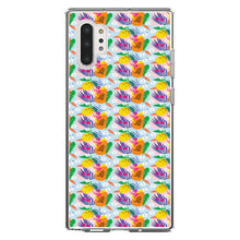 DistinctInk® Clear Shockproof Hybrid Case for Apple iPhone / Samsung Galaxy / Google Pixel - Summer Vibes Floral Pattern Orange Blue Green