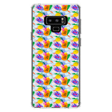 DistinctInk® Clear Shockproof Hybrid Case for Apple iPhone / Samsung Galaxy / Google Pixel - Summer Vibes Floral Pattern Orange Blue Green
