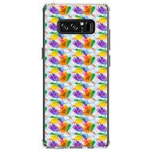 DistinctInk® Clear Shockproof Hybrid Case for Apple iPhone / Samsung Galaxy / Google Pixel - Summer Vibes Floral Pattern Orange Blue Green