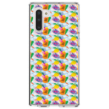 DistinctInk® Clear Shockproof Hybrid Case for Apple iPhone / Samsung Galaxy / Google Pixel - Summer Vibes Floral Pattern Orange Blue Green