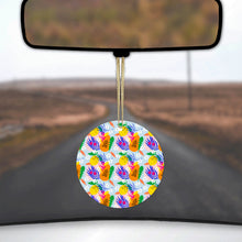 Summer Vibes Floral Pattern Orange Blue Green Ceramic Ornament