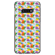 DistinctInk® Clear Shockproof Hybrid Case for Apple iPhone / Samsung Galaxy / Google Pixel - Summer Vibes Floral Pattern Orange Blue Green