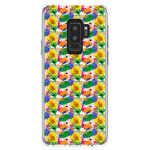DistinctInk® Clear Shockproof Hybrid Case for Apple iPhone / Samsung Galaxy / Google Pixel - Summer Vibes Floral Pattern Green Yellow Blue