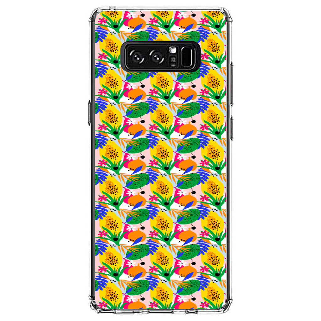 Summer Vibes Floral Pattern Green Yellow Blue Clear Shockproof iPhone Case, view 12
