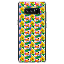 DistinctInk® Clear Shockproof Hybrid Case for Apple iPhone / Samsung Galaxy / Google Pixel - Summer Vibes Floral Pattern Green Yellow Blue