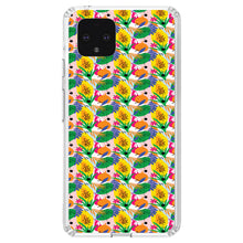 DistinctInk® Clear Shockproof Hybrid Case for Apple iPhone / Samsung Galaxy / Google Pixel - Summer Vibes Floral Pattern Green Yellow Blue