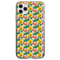 Summer Vibes Floral Pattern Green Yellow Blue Clear Shockproof iPhone Case