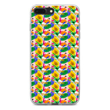 DistinctInk® Clear Shockproof Hybrid Case for Apple iPhone / Samsung Galaxy / Google Pixel - Summer Vibes Floral Pattern Green Yellow Blue
