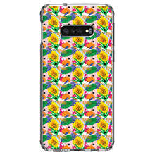 DistinctInk® Clear Shockproof Hybrid Case for Apple iPhone / Samsung Galaxy / Google Pixel - Summer Vibes Floral Pattern Green Yellow Blue