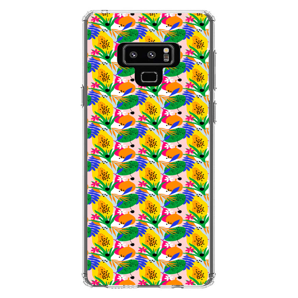 Summer Vibes Floral Pattern Green Yellow Blue Clear Shockproof iPhone Case, view 11