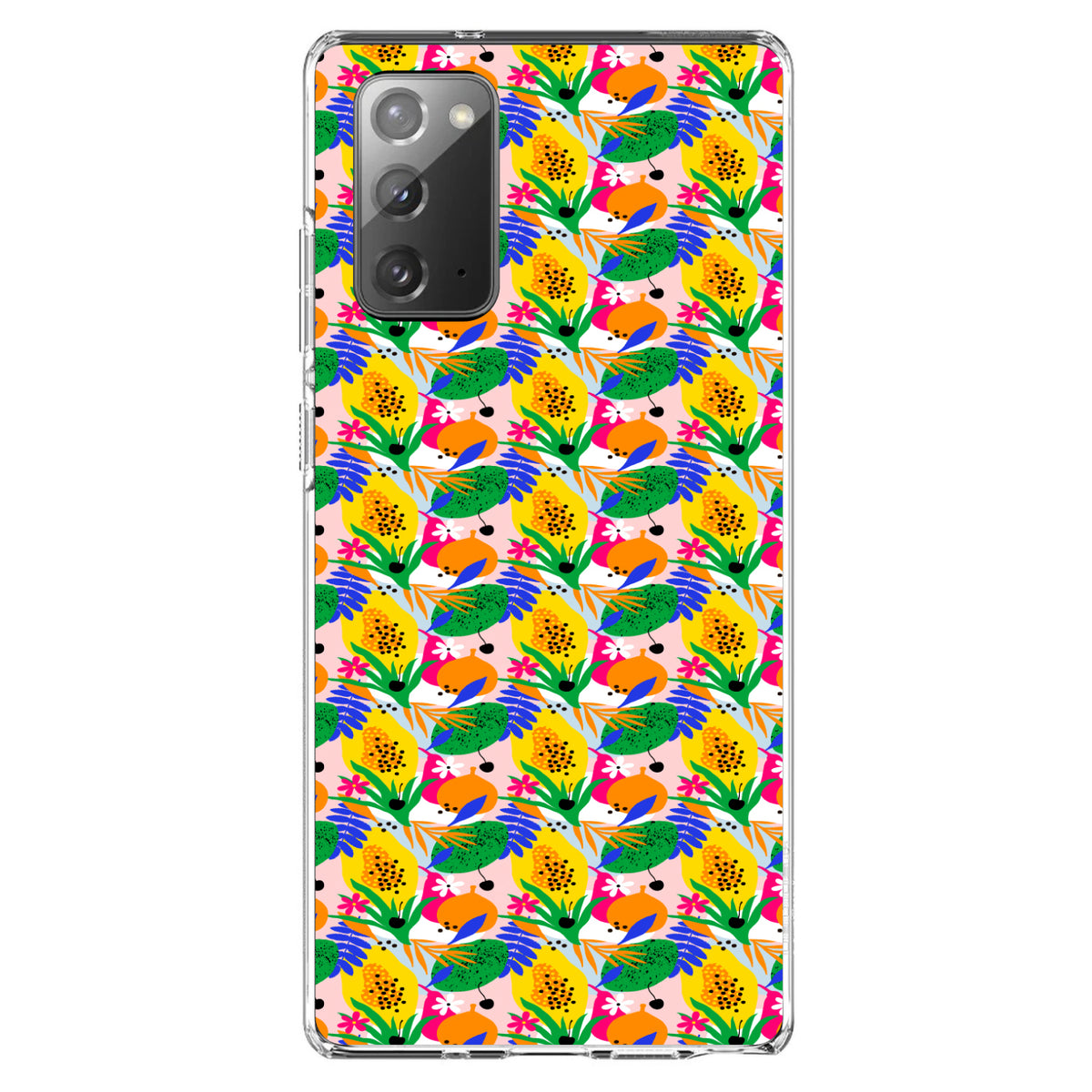 Summer Vibes Floral Pattern Green Yellow Blue Clear Shockproof iPhone Case, view 8