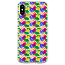 DistinctInk® Clear Shockproof Hybrid Case for Apple iPhone / Samsung Galaxy / Google Pixel - Summer Vibes Floral Pattern Pink Green Yellow