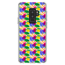 DistinctInk® Clear Shockproof Hybrid Case for Apple iPhone / Samsung Galaxy / Google Pixel - Summer Vibes Floral Pattern Pink Green Yellow