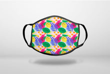 Summer Vibes Floral Pattern Pink Green Yellow - 3-Ply Reusable Soft Face Mask Covering, Unisex, Cotton Inner Layer