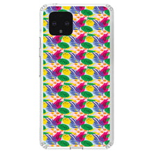 DistinctInk® Clear Shockproof Hybrid Case for Apple iPhone / Samsung Galaxy / Google Pixel - Summer Vibes Floral Pattern Pink Green Yellow
